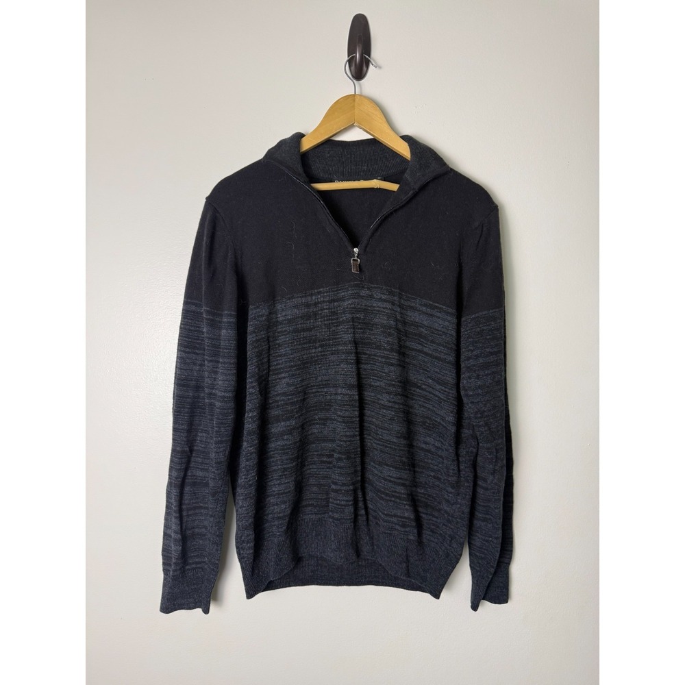 Daniele‎ Blasi Zip-Up Sweater Mens L Black Made in Italy Mock Neck